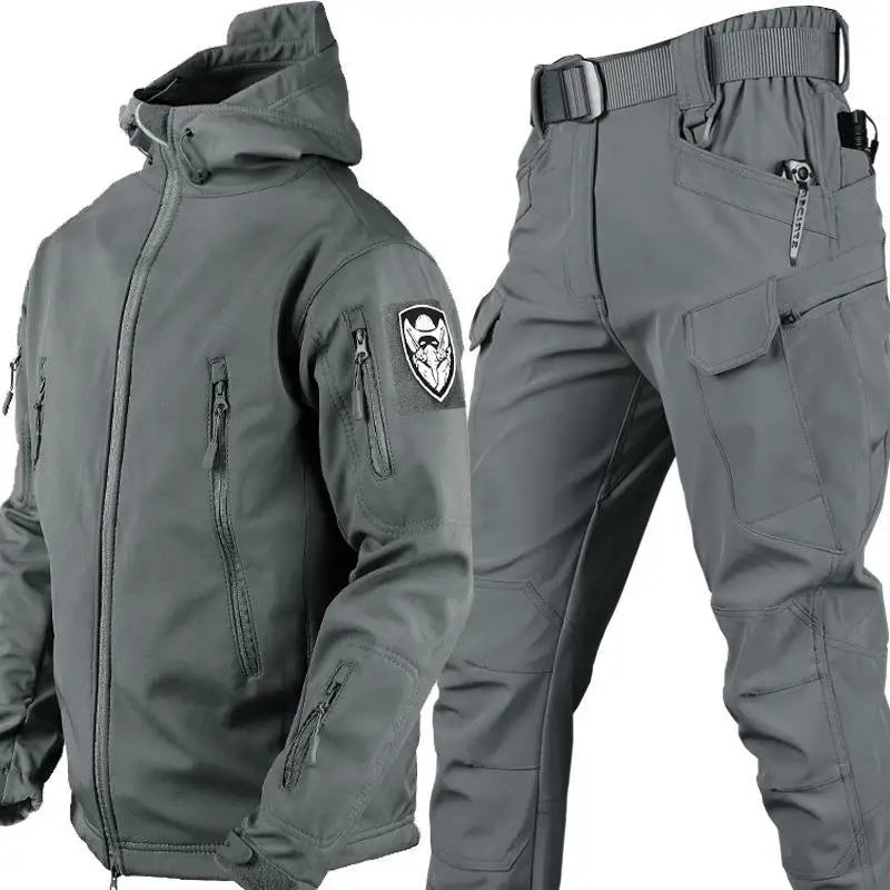 Outdoor Shark Skin Winter Jacket Pants Men's Set