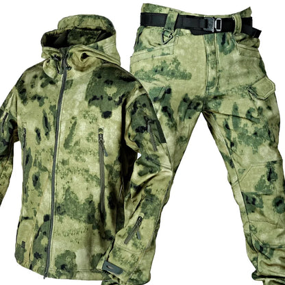 Outdoor Shark Skin Winter Jacket Pants Men's Set